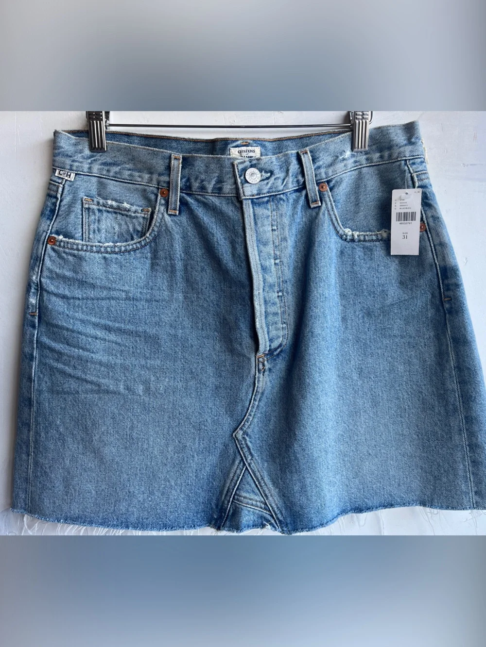 Anthropologie Light Blue Denim Mini Skirt